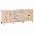 vidaXL Bufet 3 szt. 180 x 33,5 x 75 cm lite drewno mango Biały