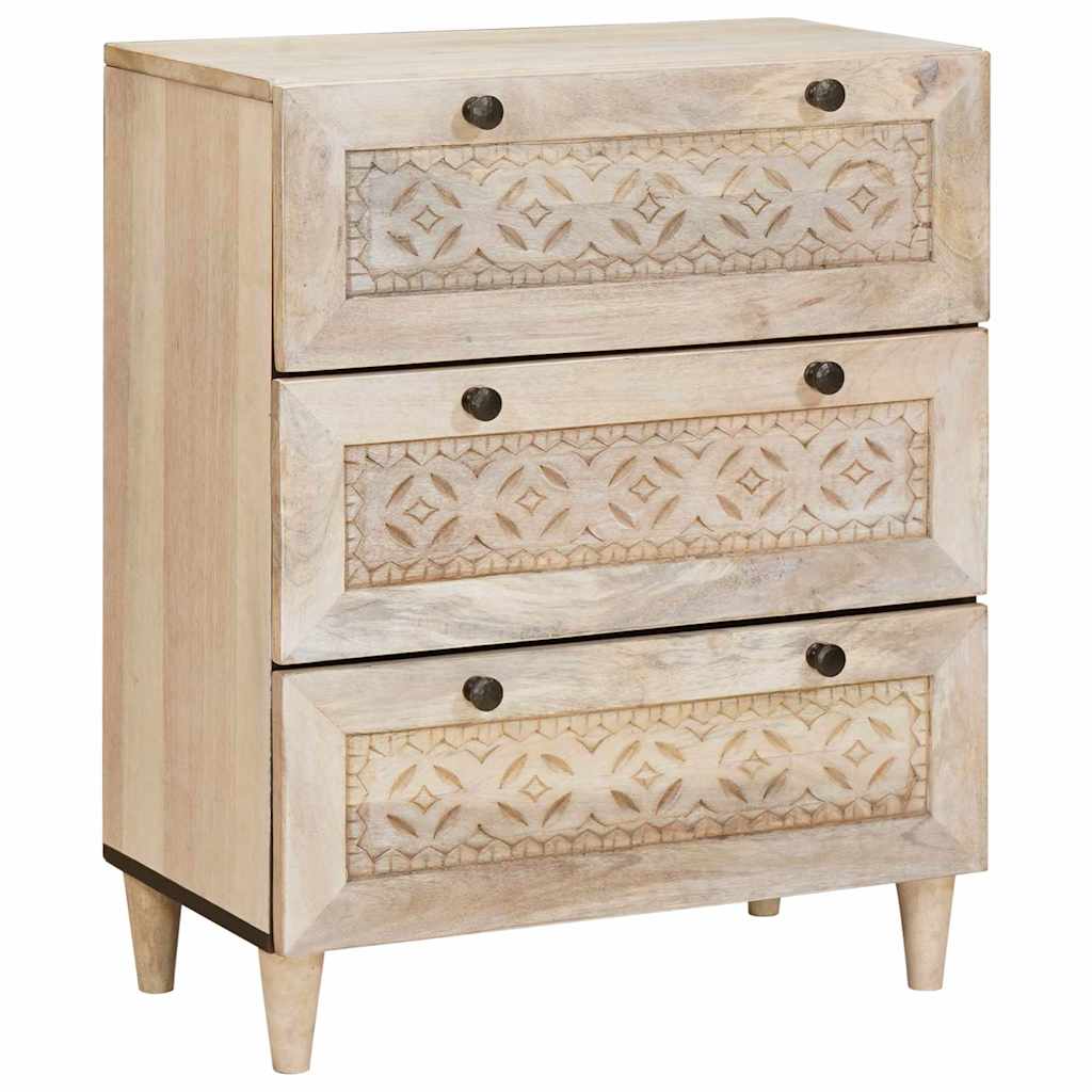 vidaXL Bufet 3 szt. 180 x 33,5 x 75 cm lite drewno mango Biały