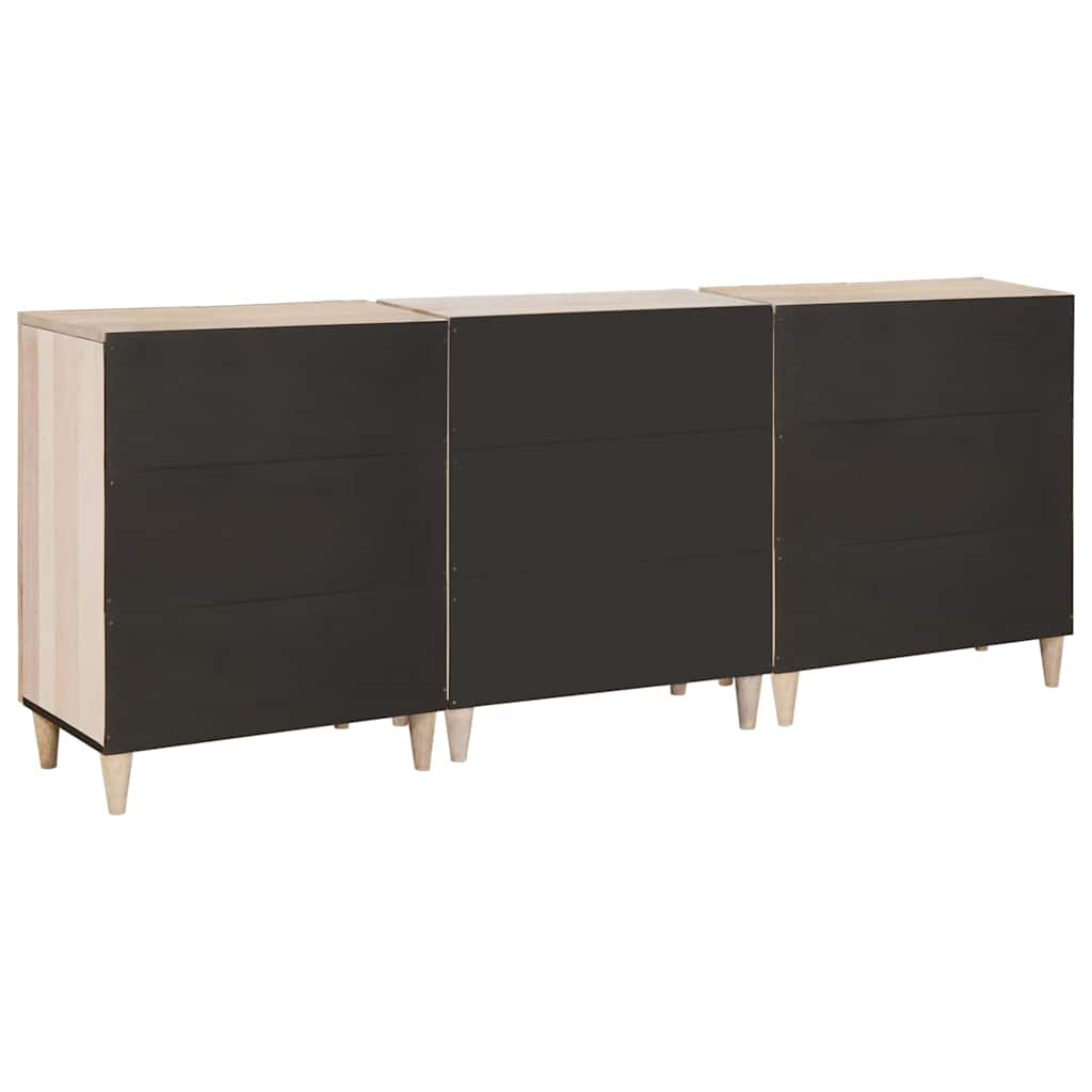 vidaXL Bufet 3 szt. 180 x 33,5 x 75 cm lite drewno mango Biały