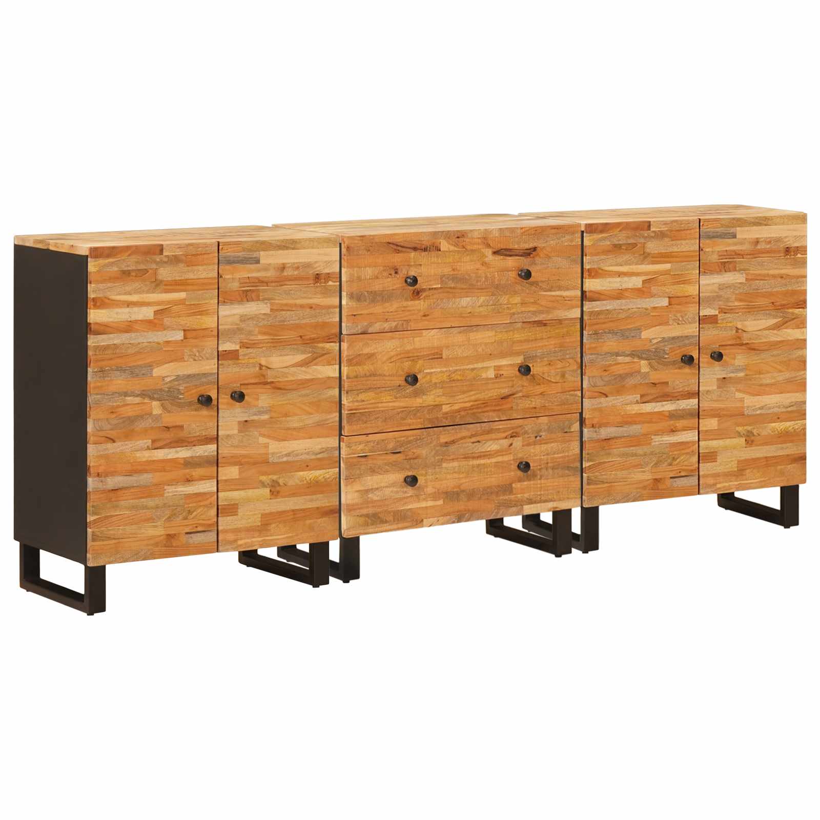 vidaXL Bufet 3 pcs Brązowy 60 x 33 x 75 cm Drewno z mango
