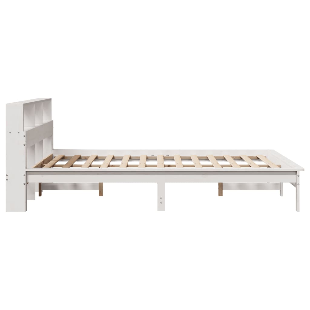 vidaXL Rama łóżka bez materaca, biała, 160x200 cm, lite drewno sosnowe