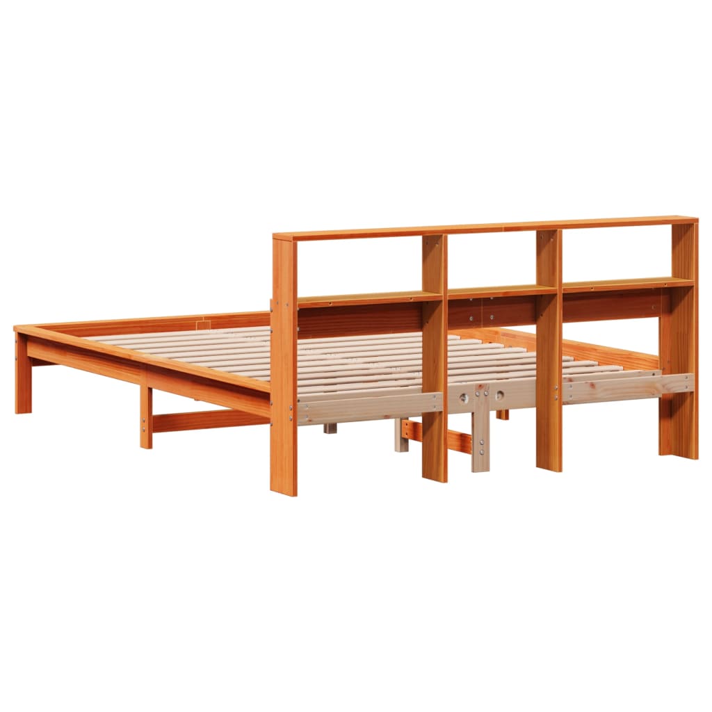 vidaXL Rama łóżka bez materaca, woskowy brąz, 160x200 cm, lita sosna