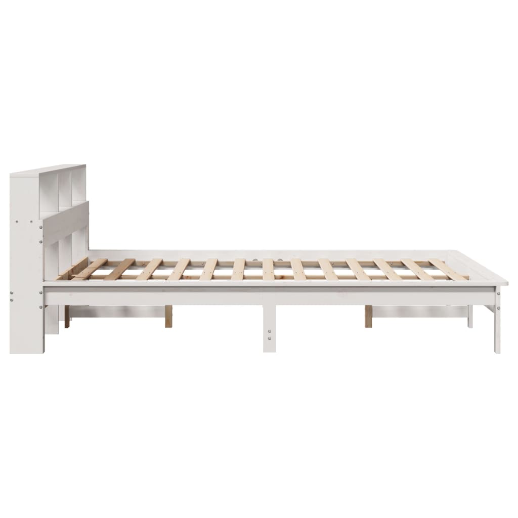 vidaXL Rama łóżka bez materaca, biała, 150x200 cm, lite drewno sosnowe