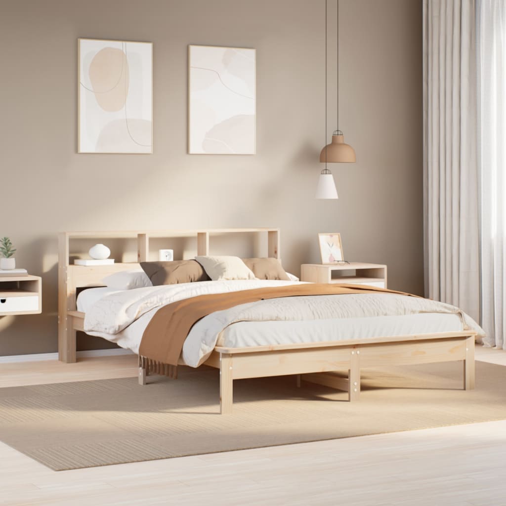 vidaXL Rama łóżka bez materaca, 140x200 cm, lite drewno sosnowe