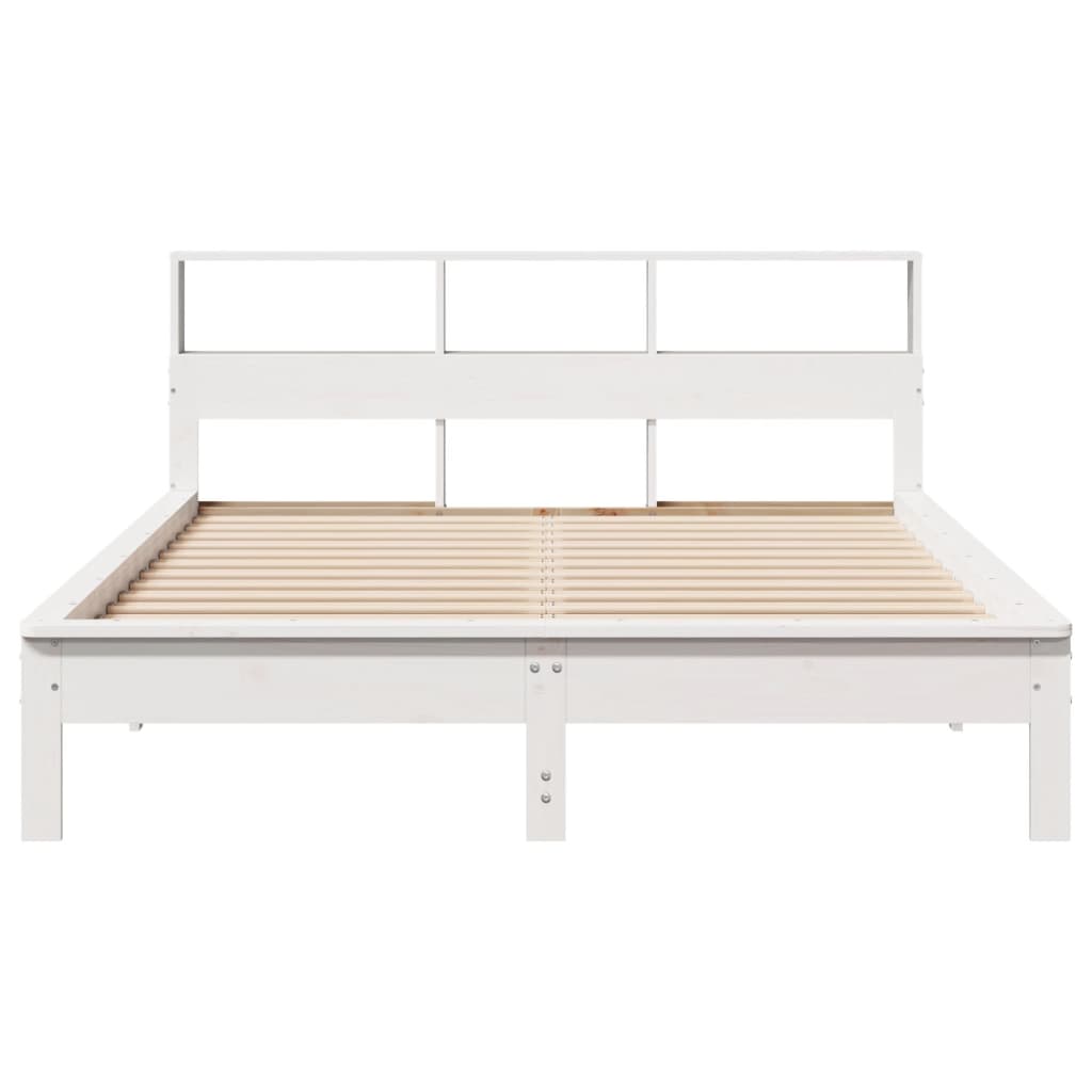 vidaXL Rama łóżka bez materaca, biała, 140x200 cm, lite drewno sosnowe
