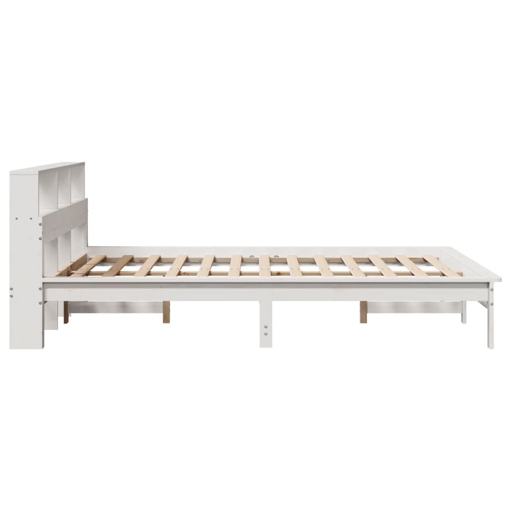 vidaXL Rama łóżka bez materaca, biała, 140x200 cm, lite drewno sosnowe