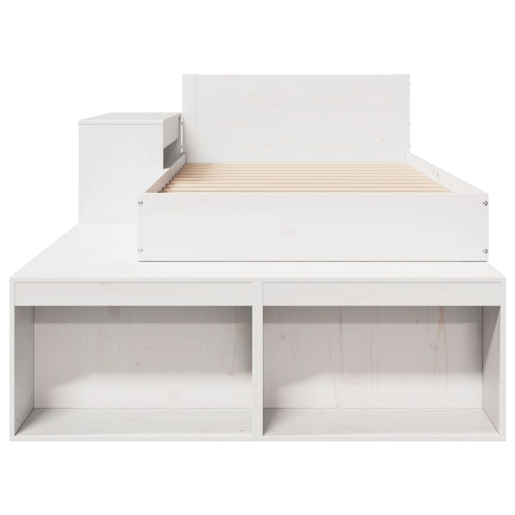 vidaXL Rama łóżka bez materaca, biała, 75x190 cm, lite drewno sosnowe