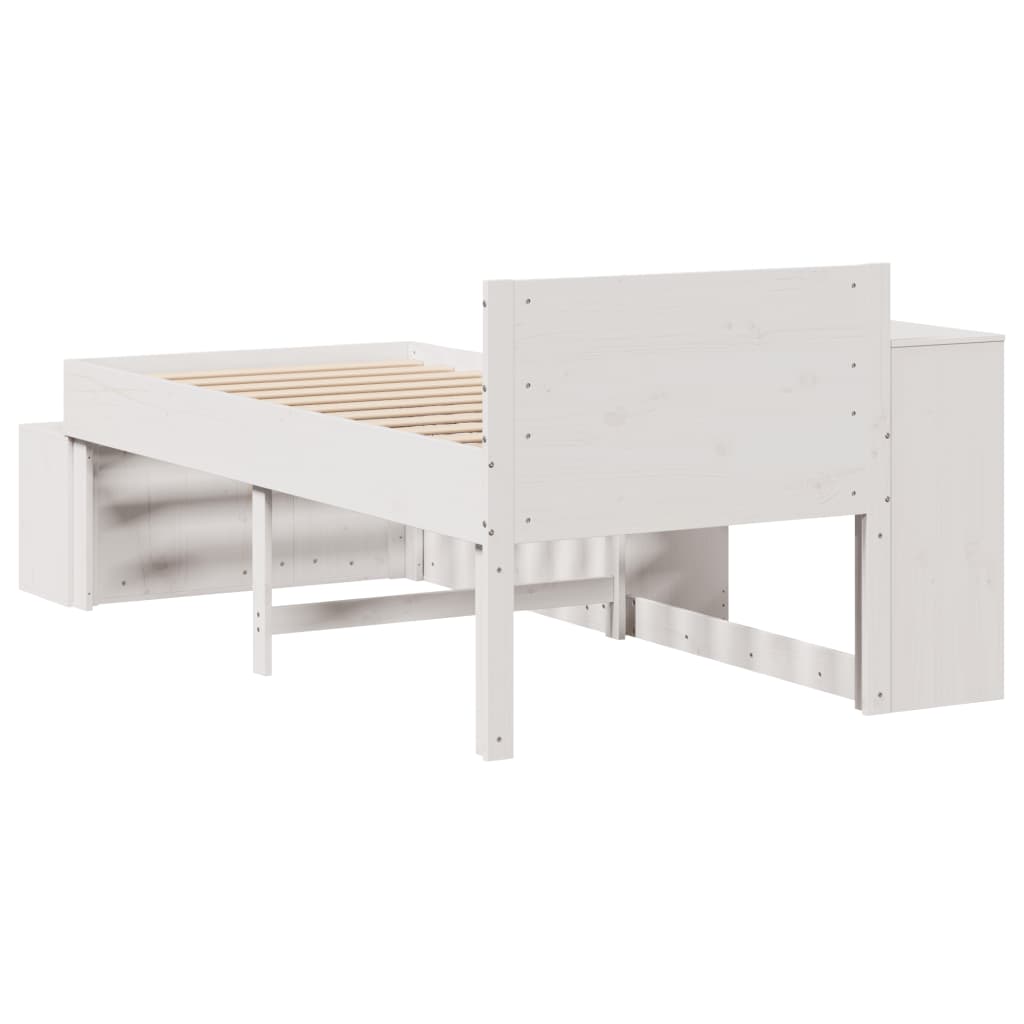 vidaXL Rama łóżka bez materaca, biała, 75x190 cm, lite drewno sosnowe