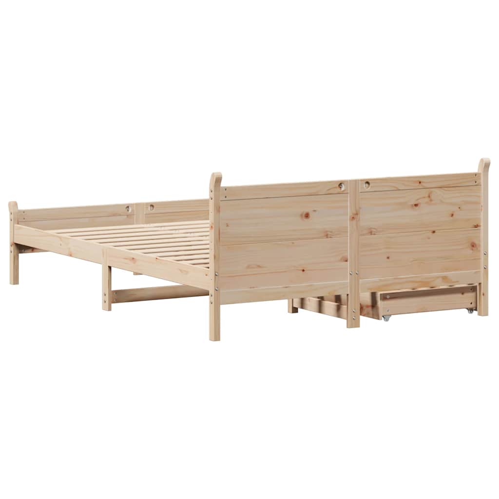 vidaXL Rama łóżka bez materaca, 140x190 cm, lite drewno sosnowe
