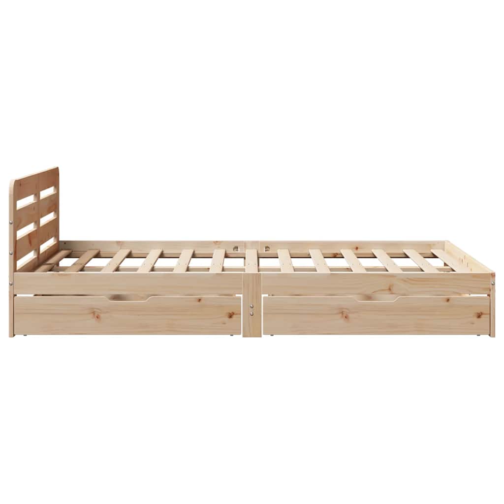 vidaXL Rama łóżka bez materaca, 135x190 cm, lite drewno sosnowe