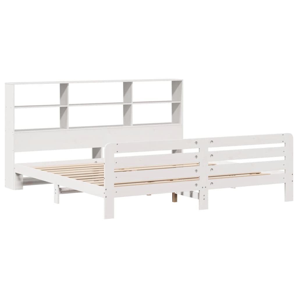 vidaXL Rama łóżka bez materaca, biała, 180x200 cm, lite drewno sosnowe