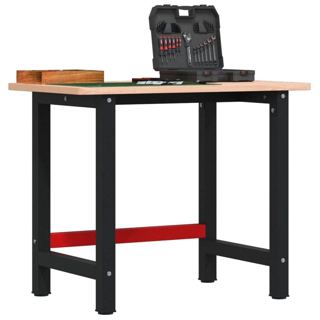 vidaXL Stolik roboczy, 100x60x81,5 cm, prostokątny, lite drewno bukowe