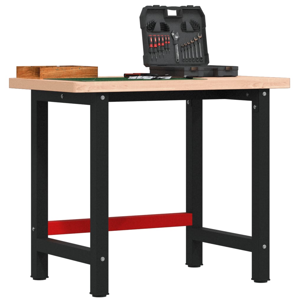 vidaXL Stolik roboczy, 100x60x83 cm, prostokątny, lite drewno bukowe