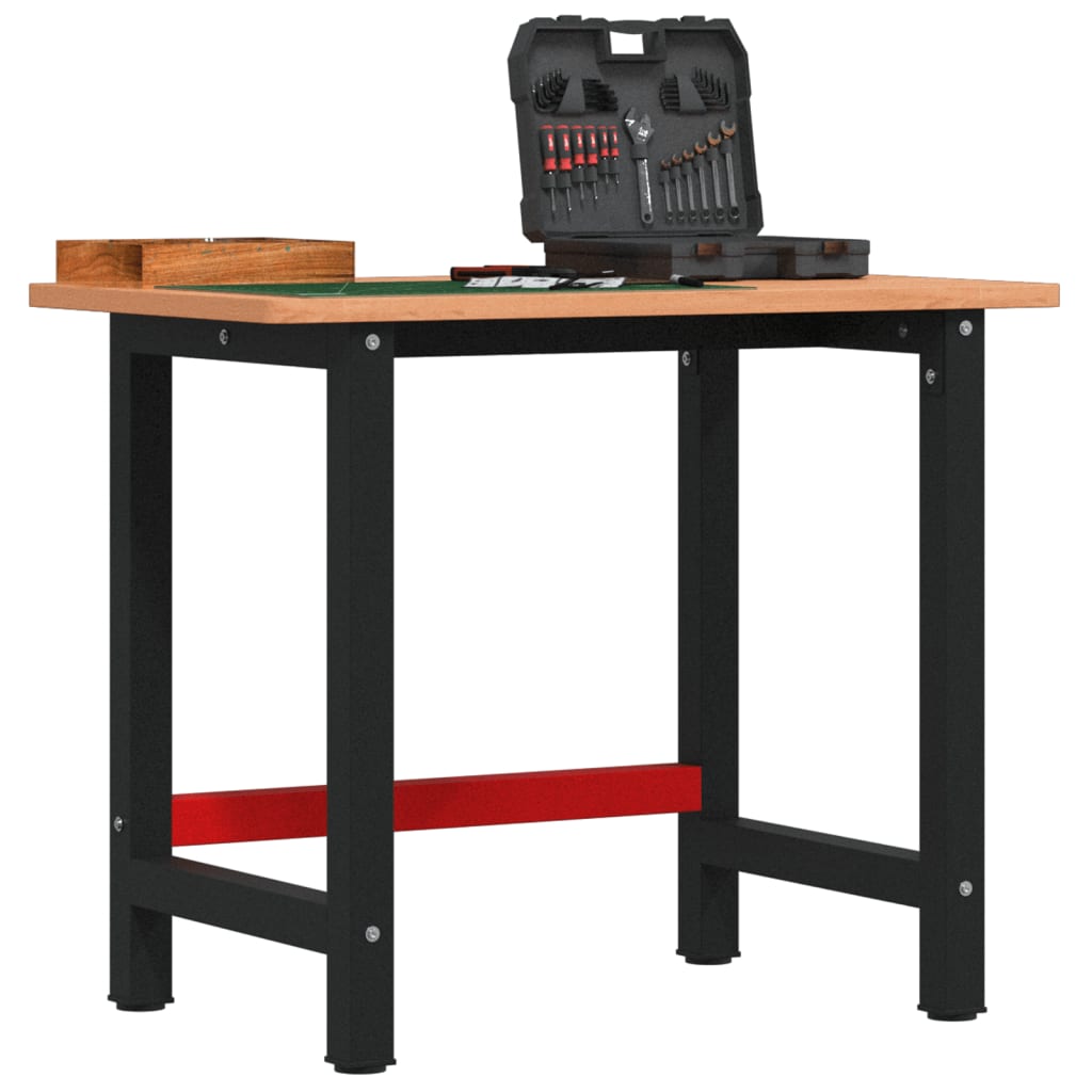 vidaXL Stolik roboczy, 100x60x81,5 cm, prostokątny, lite drewno bukowe