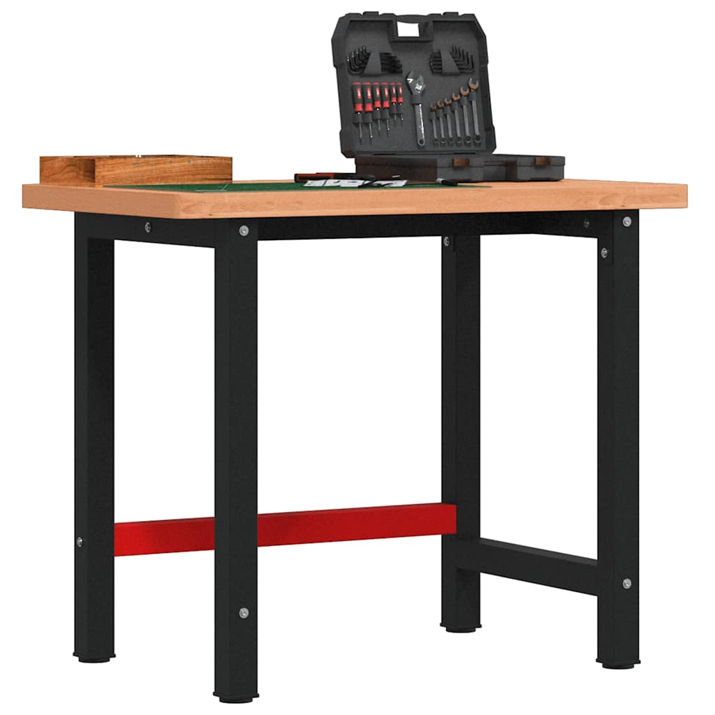 vidaXL Stolik roboczy, 100x60x83 cm, prostokątny, lite drewno bukowe