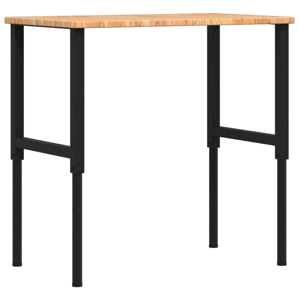 vidaXL Stolik roboczy, jasny brąz, 100x60x(71,5-98) cm, drewno dębowe
