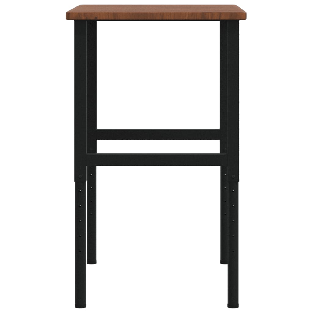 vidaXL Stolik roboczy, ciemny brąz, 100x60x(71,5-98) cm, drewno dębowe