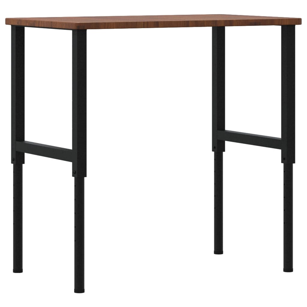 vidaXL Stolik roboczy, ciemny brąz, 100x60x(71,5-98) cm, drewno dębowe