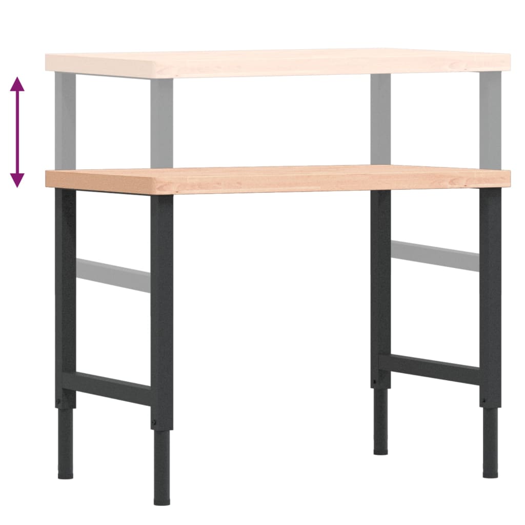 vidaXL Stolik roboczy, 100x60x(73-99,5) cm, prostokątny, drewno bukowe