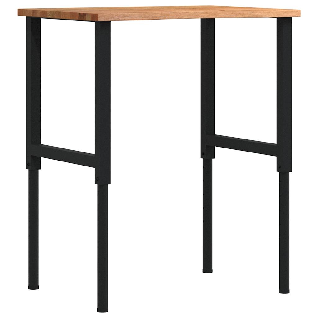 vidaXL Stolik roboczy, jasny brąz, 80x60x(71,5-98) cm, drewno dębowe