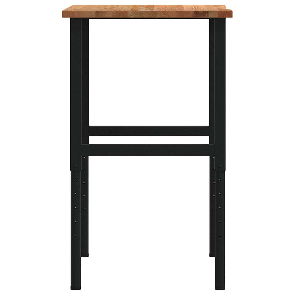 vidaXL Stolik roboczy, jasny brąz, 80x60x(71,5-98) cm, drewno dębowe