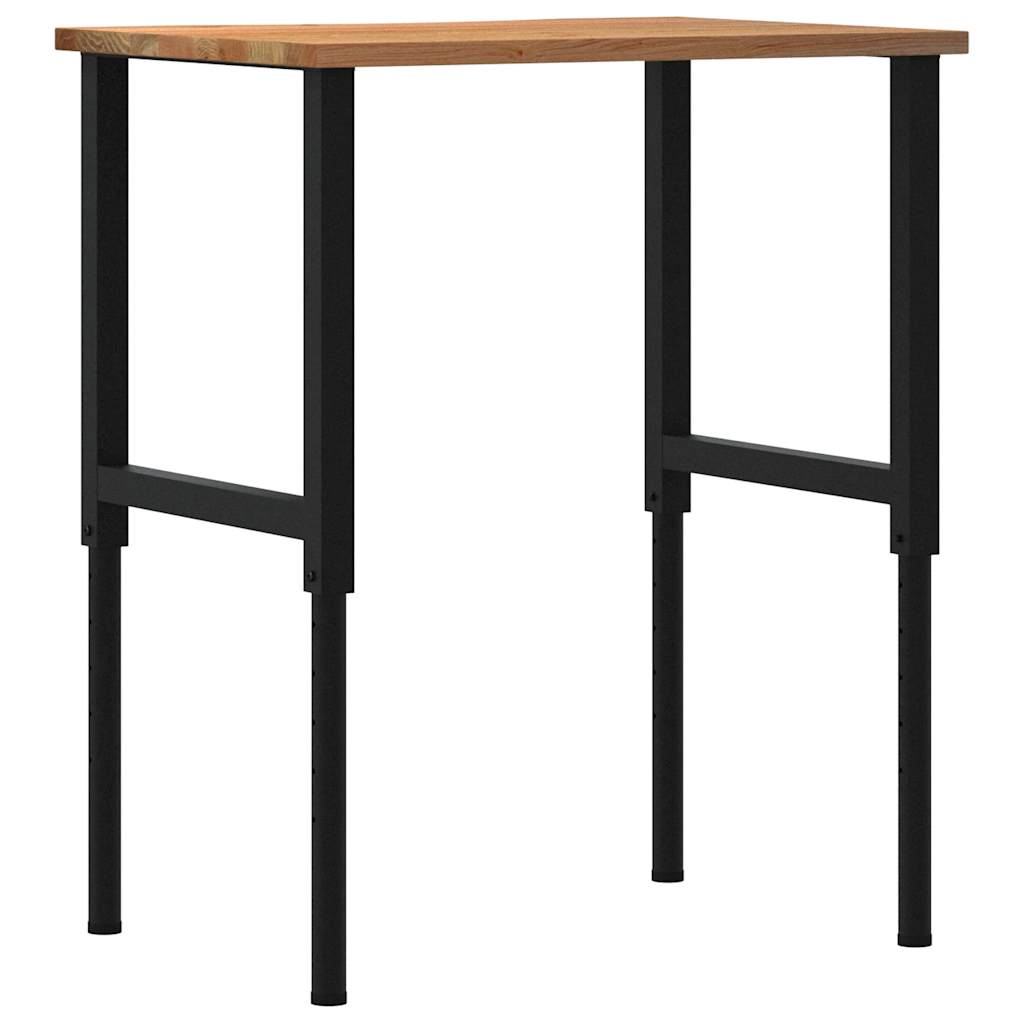 vidaXL Stolik roboczy, jasny brąz, 80x60x(71,5-98) cm, drewno dębowe