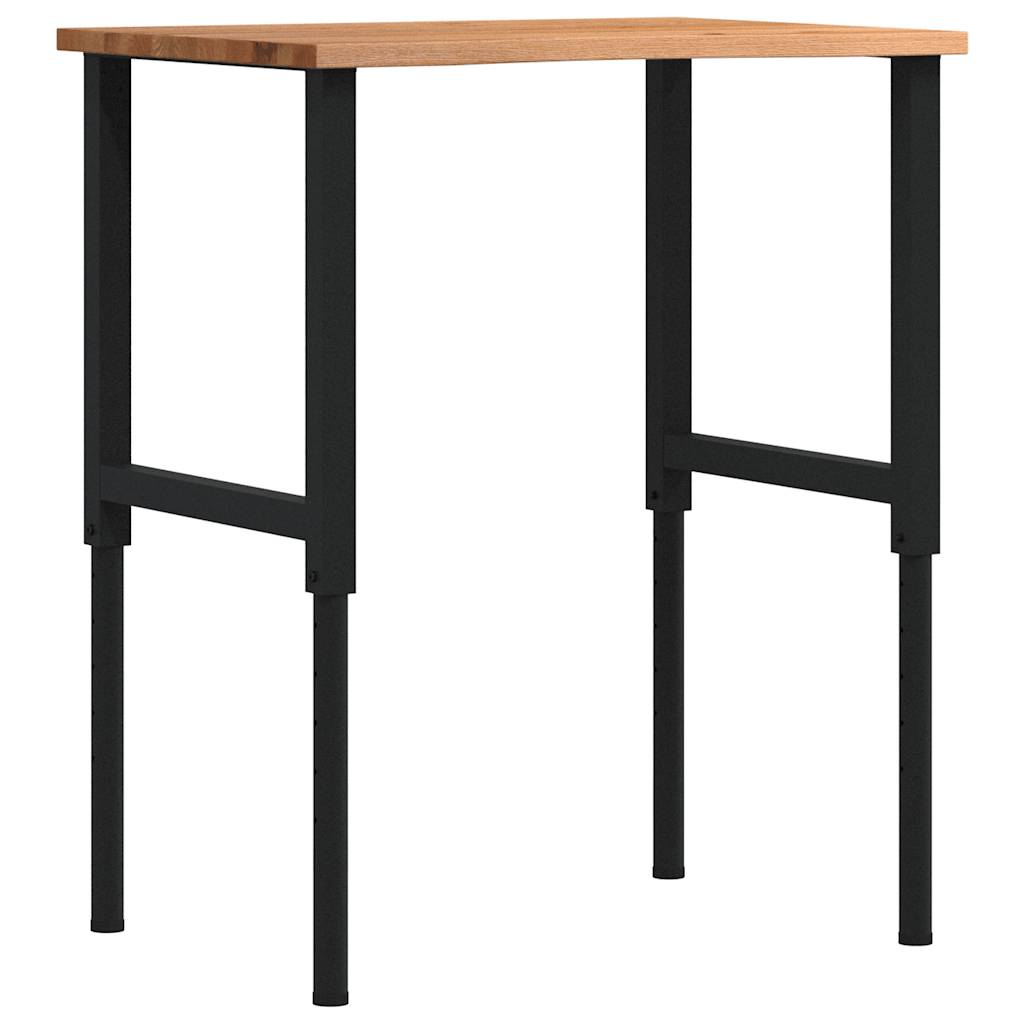 vidaXL Stolik roboczy, jasny brąz, 80x60x(71,5-98) cm, drewno dębowe