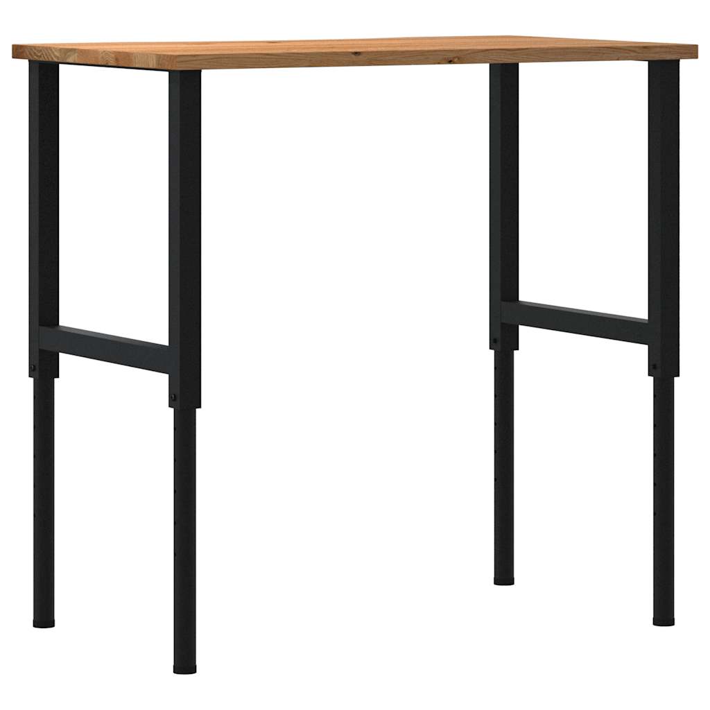 vidaXL Stolik roboczy, jasny brąz, 100x60x(71,5-98) cm, drewno dębowe