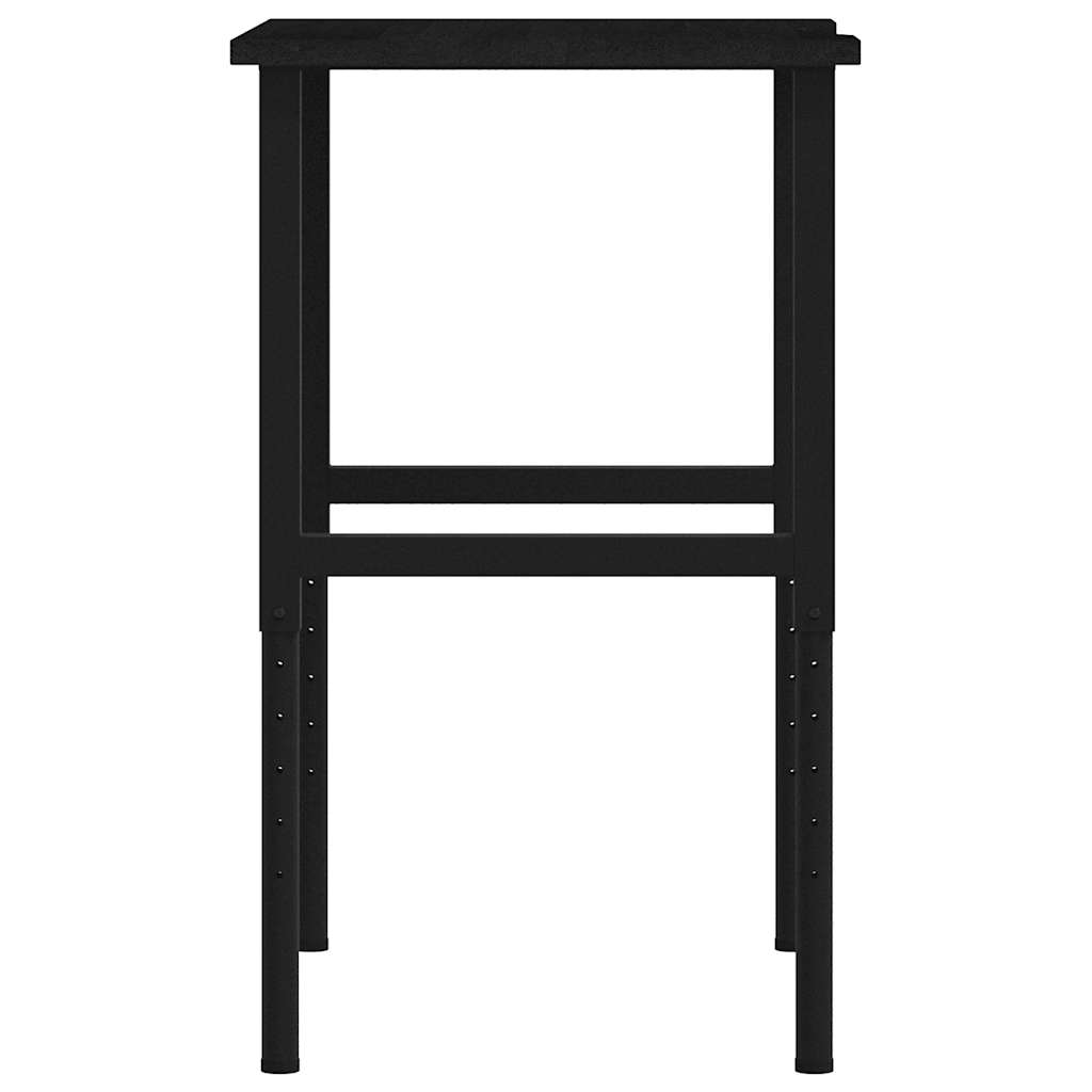 vidaXL Stolik roboczy, ciemny brąz, 80x60x(71,5-98) cm, drewno dębowe