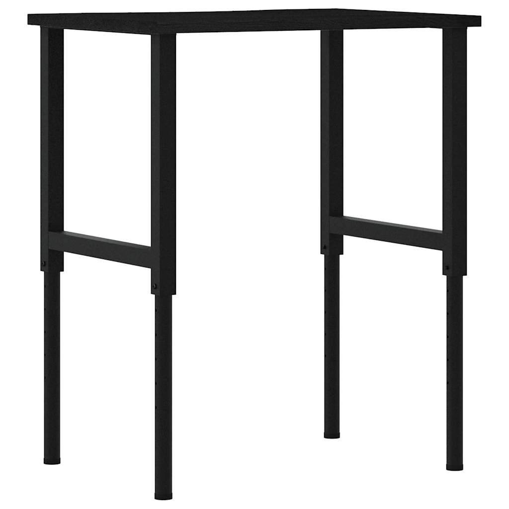 vidaXL Stolik roboczy, ciemny brąz, 80x60x(71,5-98) cm, drewno dębowe
