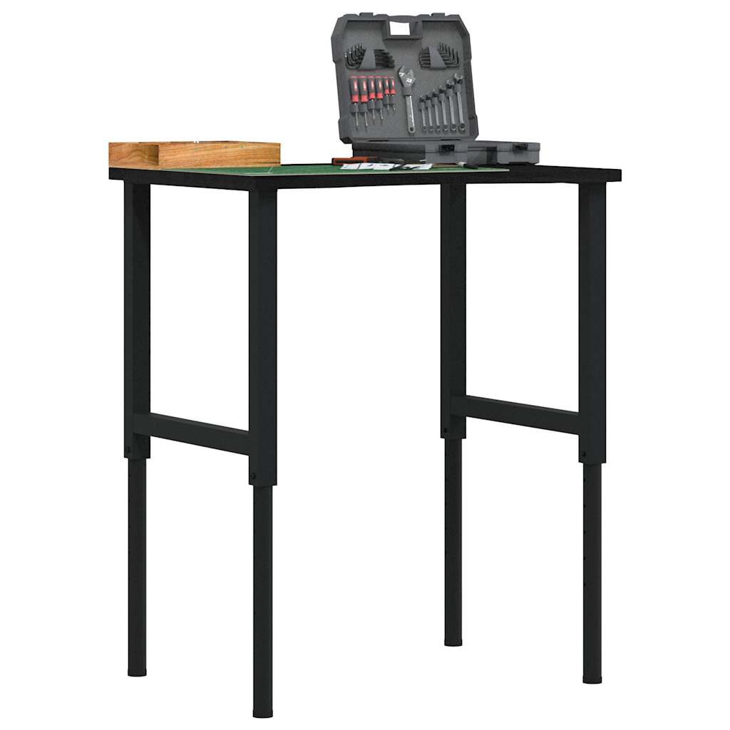 vidaXL Stolik roboczy, ciemny brąz, 80x60x(71,5-98) cm, drewno dębowe
