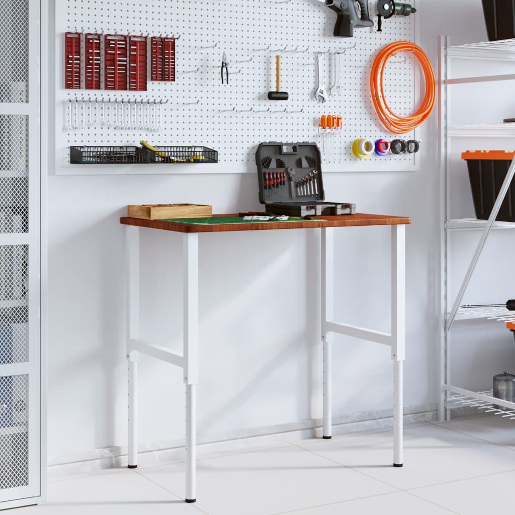 vidaXL Stolik roboczy, ciemny brąz, 100x60x(71,5-98) cm, drewno dębowe