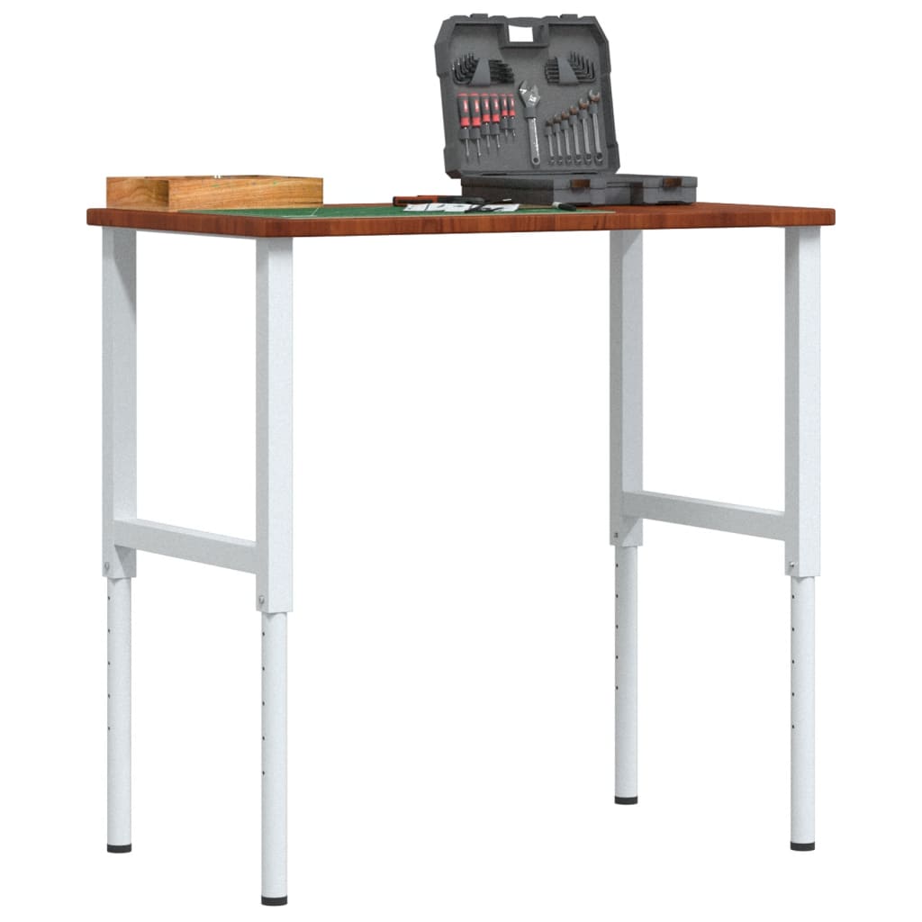 vidaXL Stolik roboczy, ciemny brąz, 100x60x(71,5-98) cm, drewno dębowe
