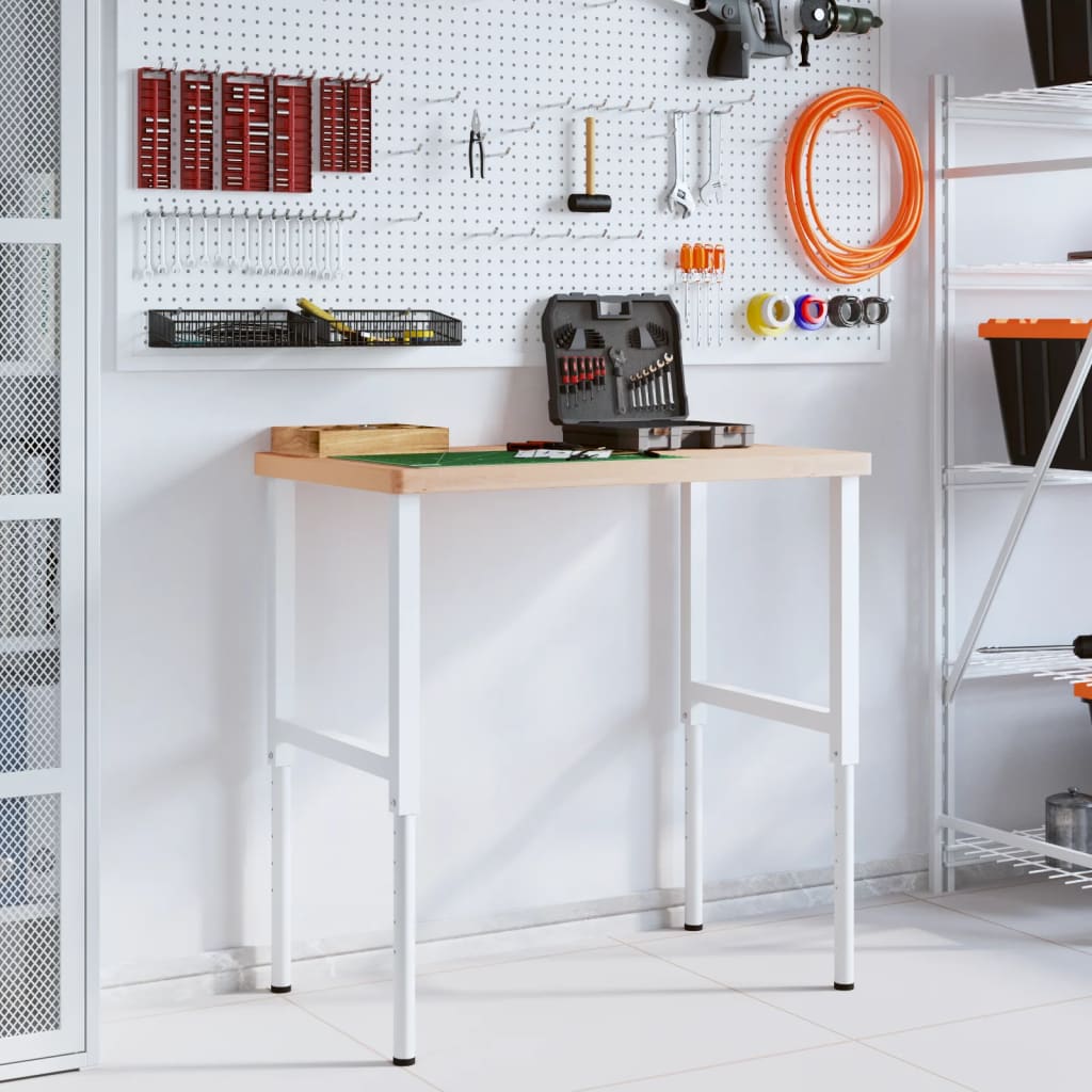 vidaXL Stolik roboczy, 100x60x(73-99,5) cm, prostokątny, drewno bukowe