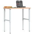 vidaXL Stolik roboczy, 100x60x(73-99,5) cm, prostokątny, drewno bukowe