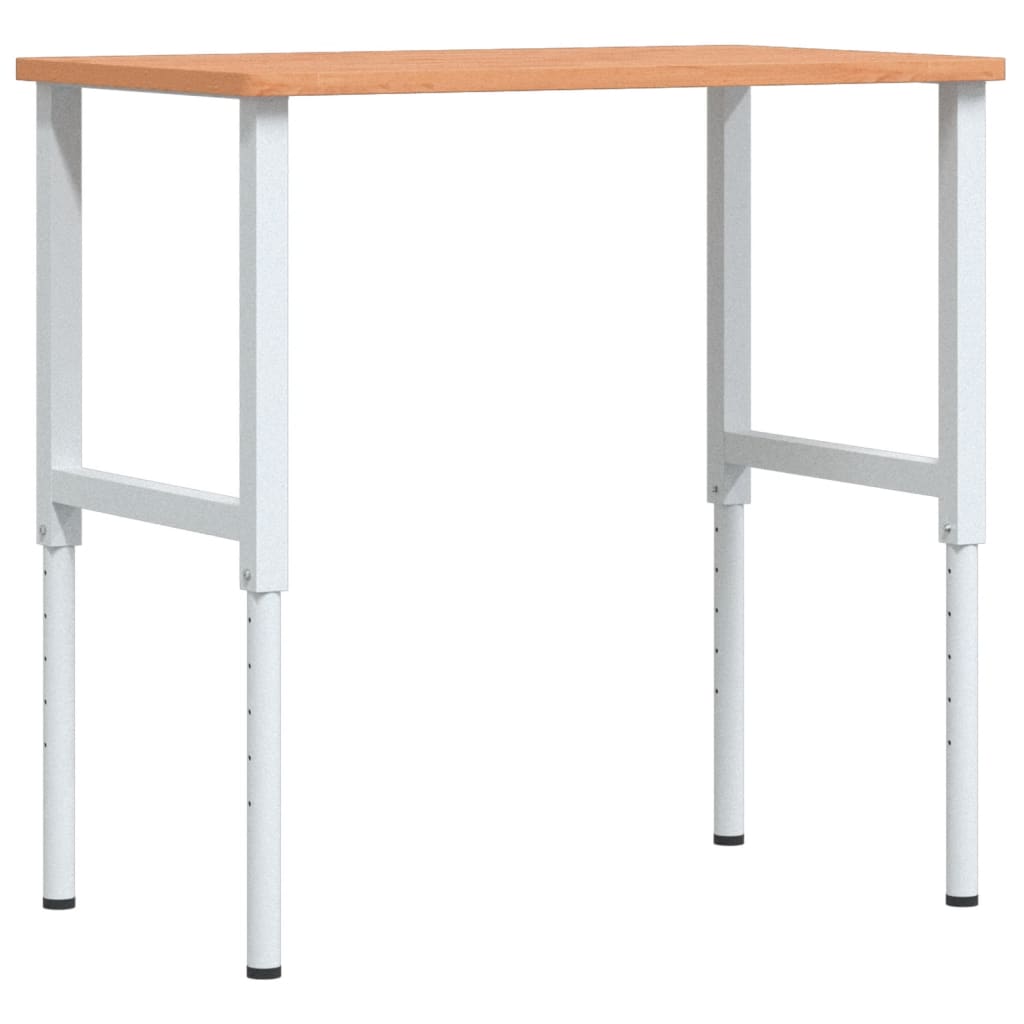 vidaXL Stolik roboczy, 100x60x(71,5-98) cm, prostokątny, drewno bukowe