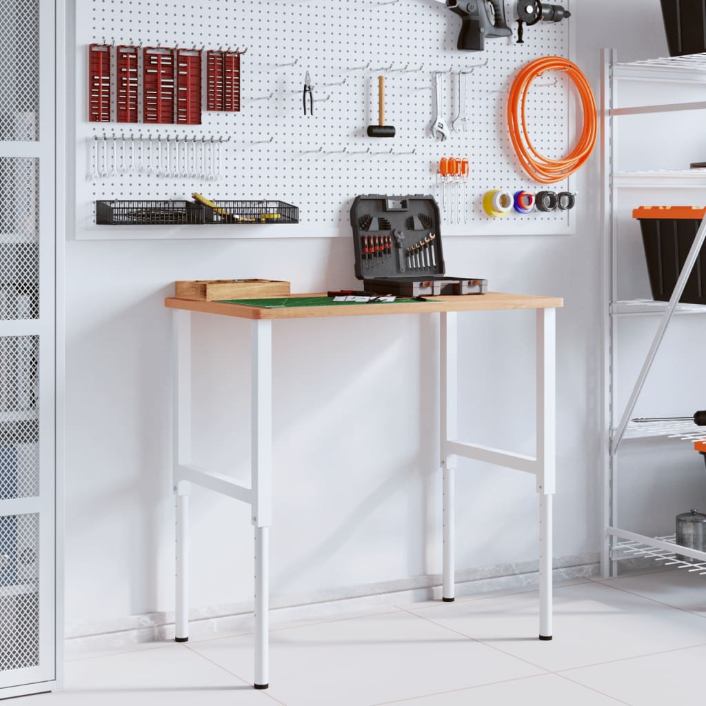 vidaXL Stolik roboczy, 100x60x(71,5-98) cm, prostokątny, drewno bukowe