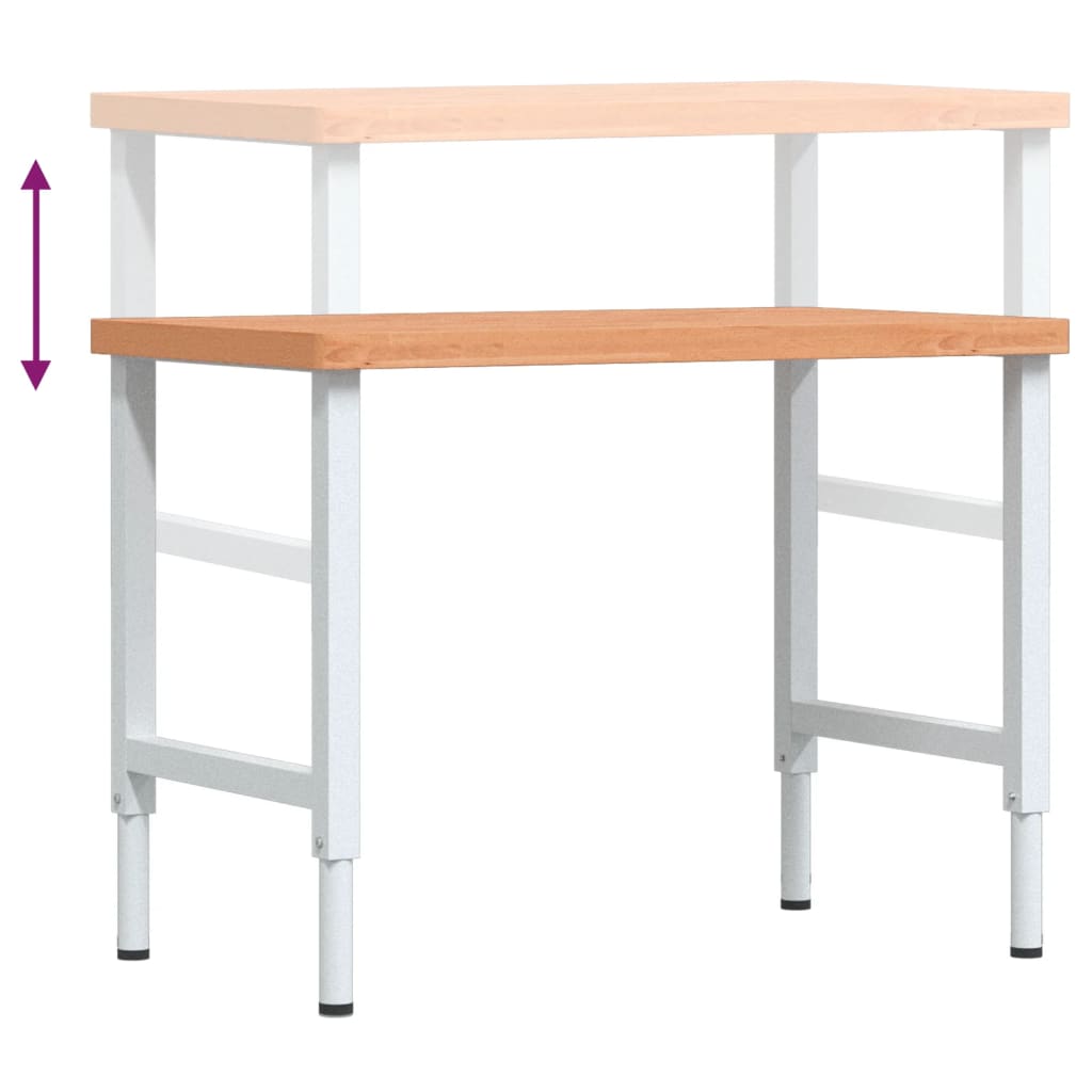 vidaXL Stolik roboczy, 100x60x(73-99,5) cm, prostokątny, drewno bukowe