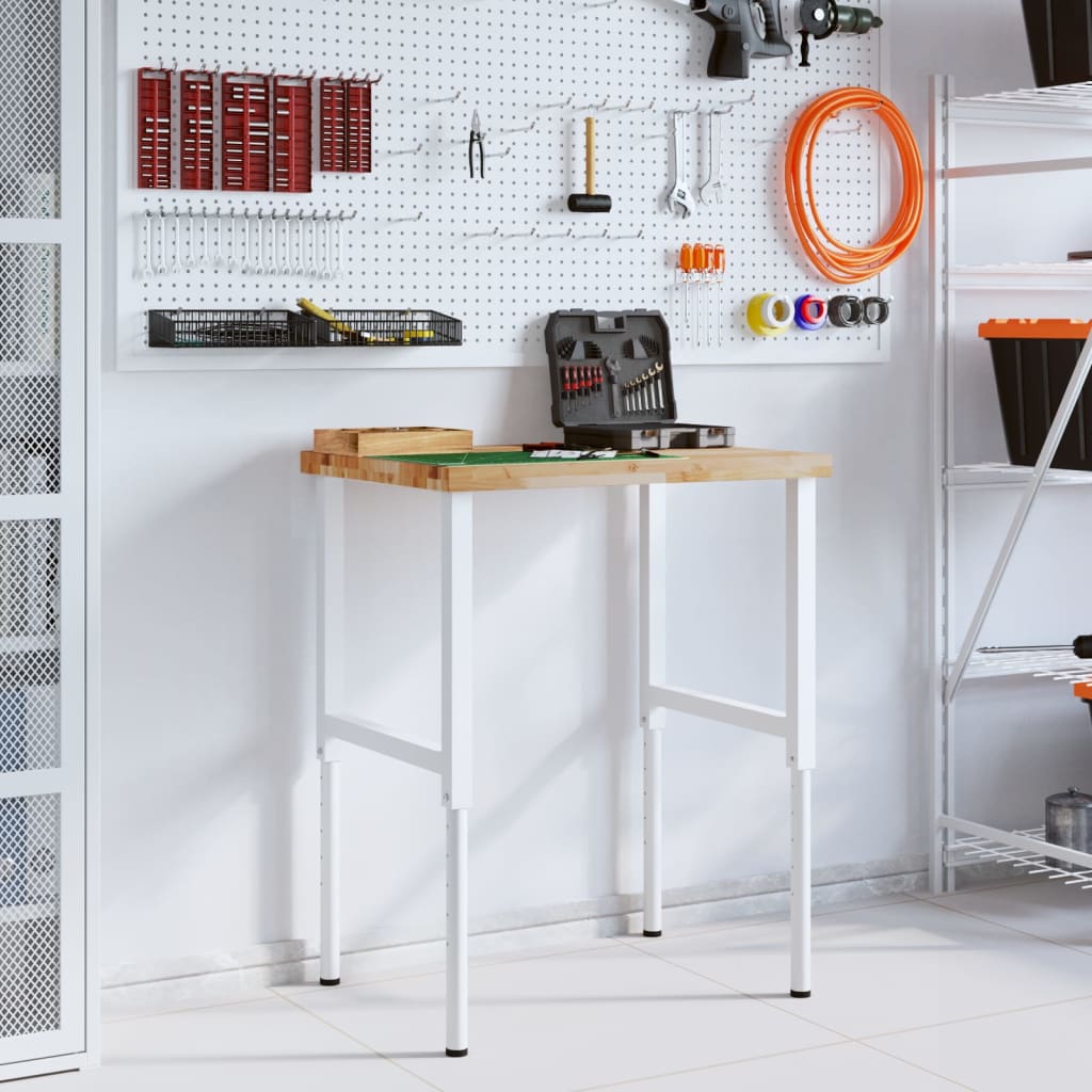 vidaXL Stolik roboczy, 80x60x(73-99,5)cm, prostokątny, drewno akacjowe