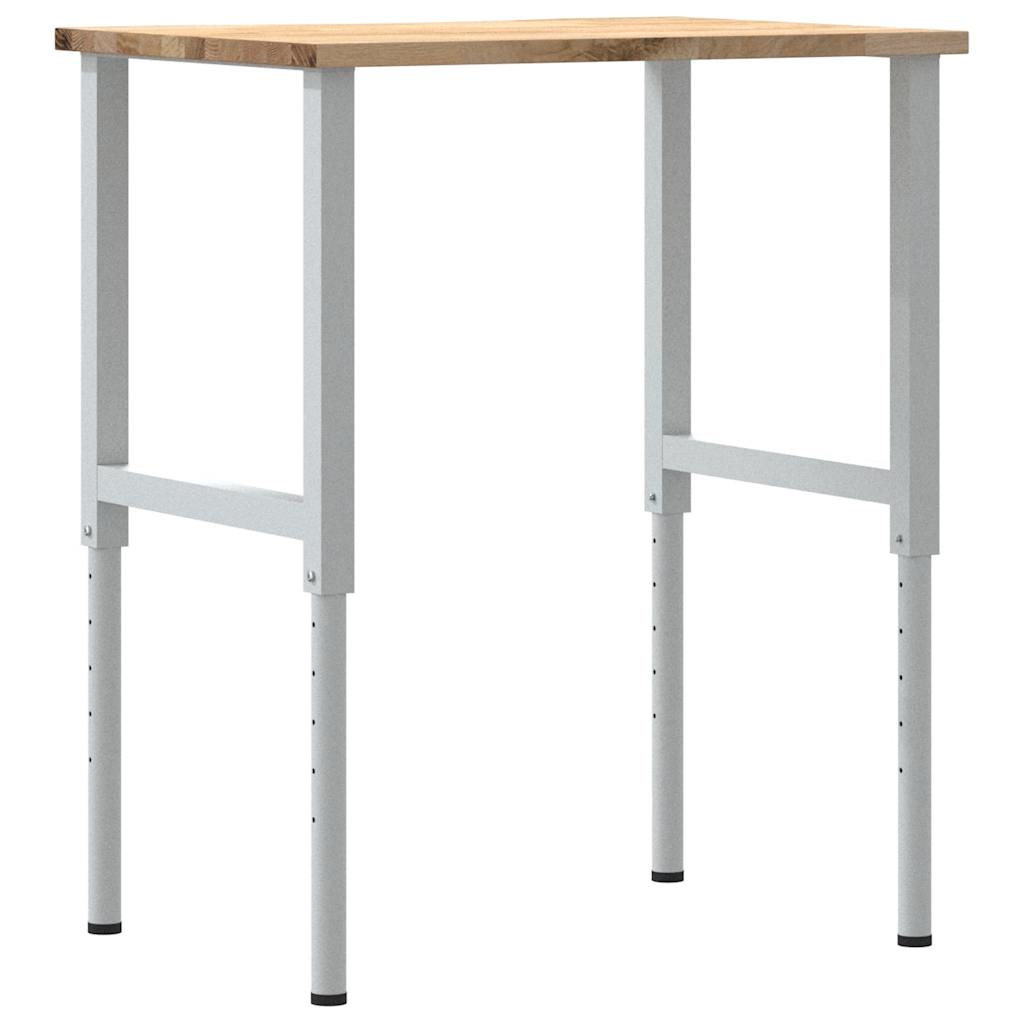 vidaXL Stolik roboczy, 80x60x(71,5-98) cm, drewno dębowe