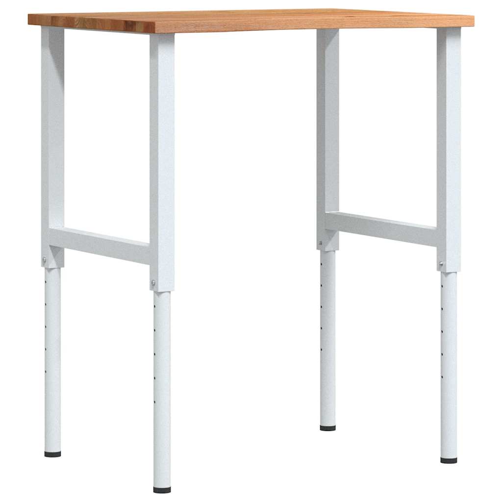 vidaXL Stolik roboczy, jasny brąz, 80x60x(71,5-98) cm, drewno dębowe