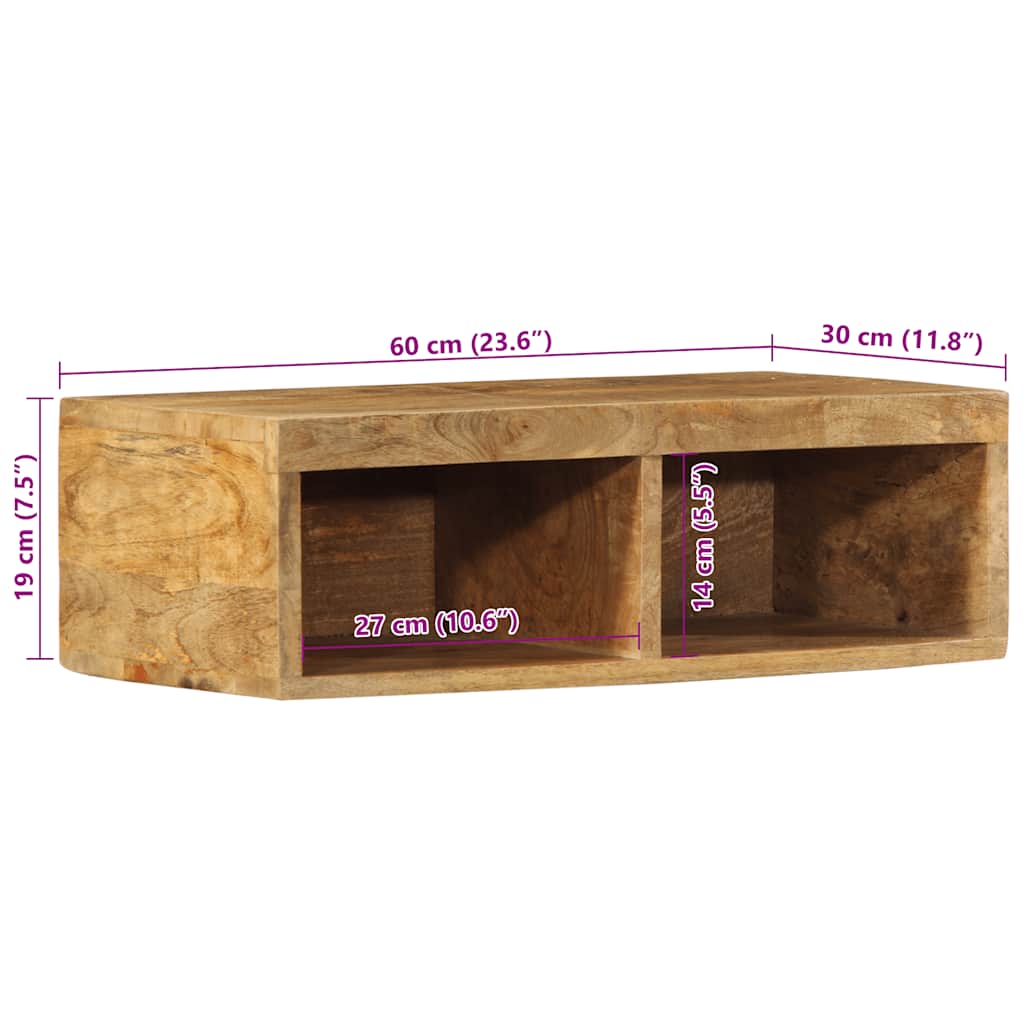 vidaXL Ścienna szafka pod TV, 60x30x19 cm, surowe drewno mango