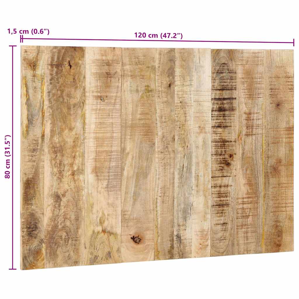 vidaXL Zagłówek 120 cm lite drewno surowe mango