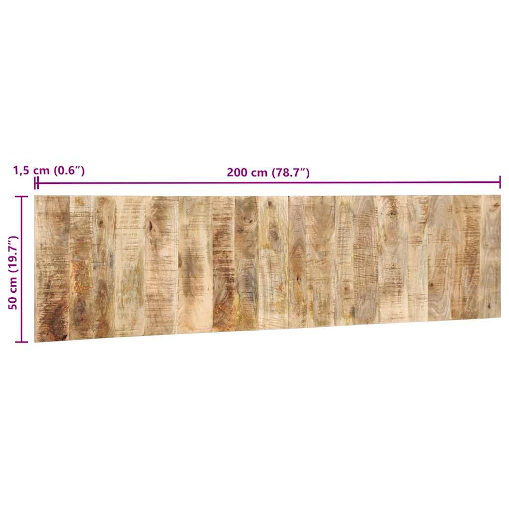 vidaXL Zagłówek 200 cm lite drewno surowe mango