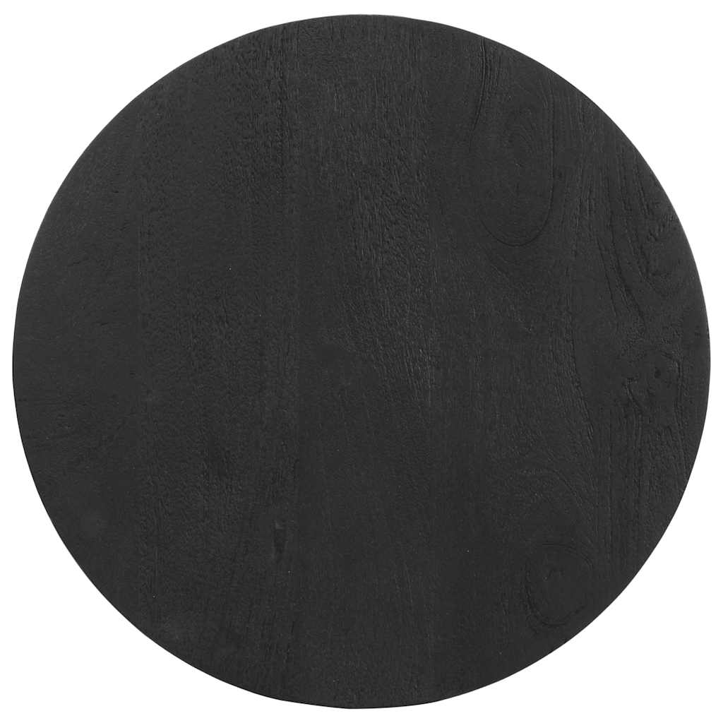 vidaXL Stolik boczny czarny Ø50x40 cm lite drewno mango
