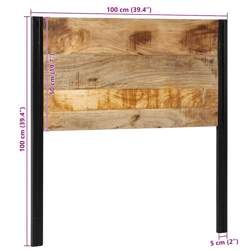 vidaXL Zagłówek 100 cm lite drewno mango i żelazo