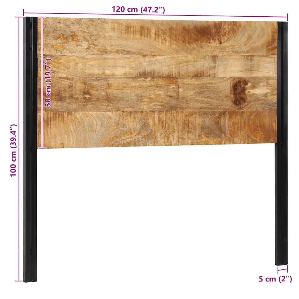 vidaXL Zagłówek 120 cm lite drewno mango i żelazo