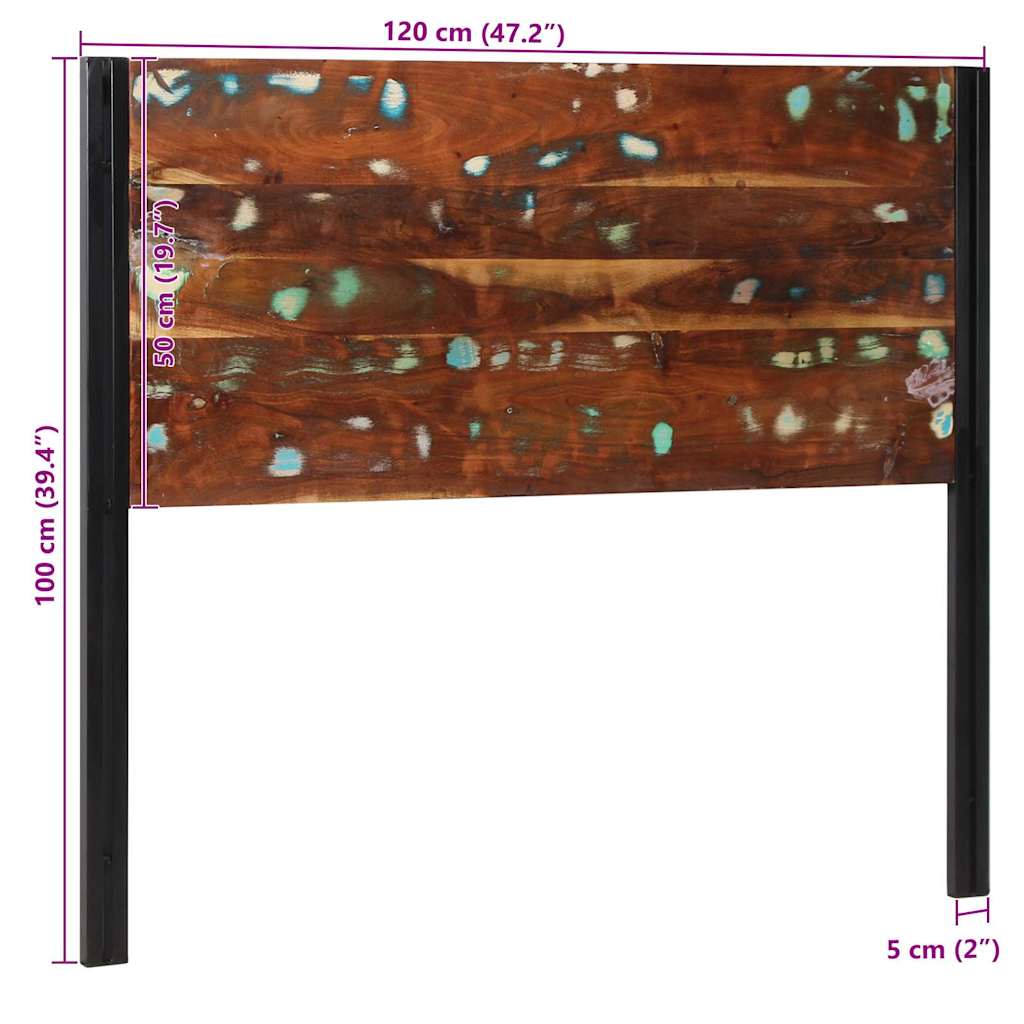vidaXL Zagłówek 120 cm lite drewno odzyskane i żelazo