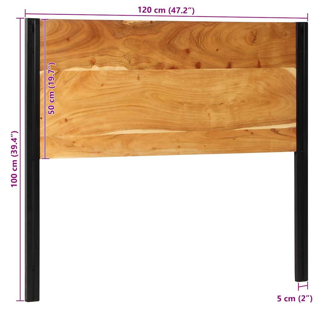 vidaXL Zagłówek 120 cm Drewno akacjowe i żelazo