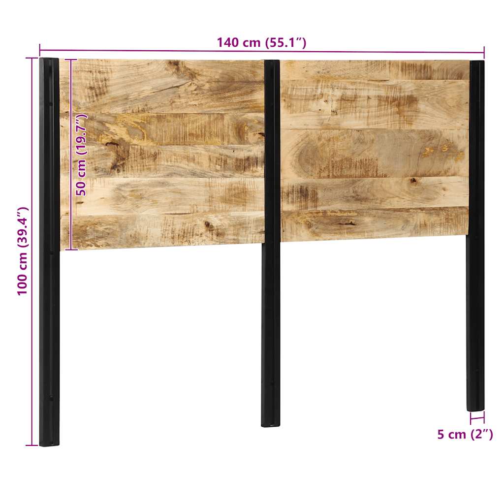 vidaXL Zagłówek 140 cm Drewno lite Mango i żelazo